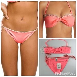NWT LemLem 2 piece Lena bikini set Coral size M